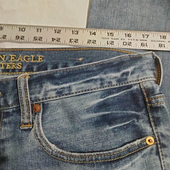American Eagle Skinny Straight Jeans Men's 34x30 Blue Denim - Picture 2 of 6